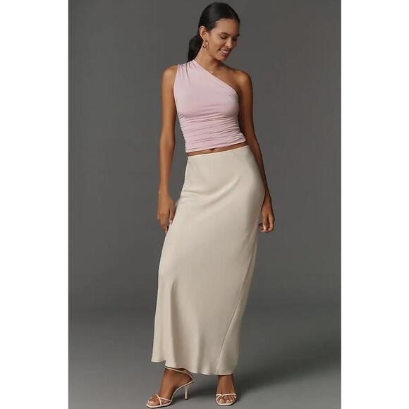 NWT Anthropologie Lilac Fitted One Shoulder Ruched Top- Size Medium - Picture 3 of 9